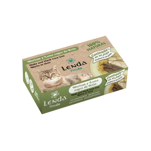 Lenda foodie gato Merluza y Lomo negro de Atún para gatos 120 gr