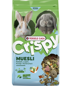 VERSELE LAGA Conejo Crispy Muslei - Alimento rico en fibra para el bienestar diario de tu conejo