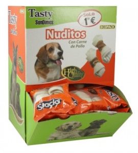 Nuditos con carne - Snack masticable con carne para premiar y entretener a tu perro