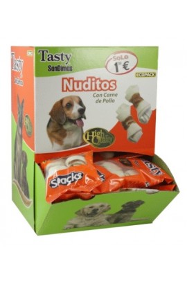 San Dimas nuditos-con-carne-bolsa-2x12-gr-caja-40-und Nuditos con carne - Snack masticable con carne para premiar y entretener a tu perro